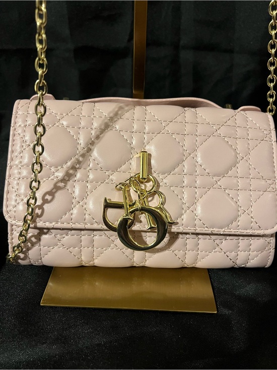 Dior Handbags - Dior Pale Pink Quilted Leather Crossbody with Gold Hardware